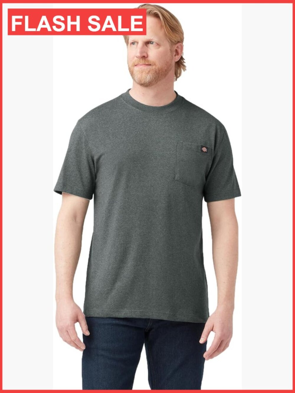 Men's Heavyweight Cotton Pocket Tee Crew Neck Work Shirt